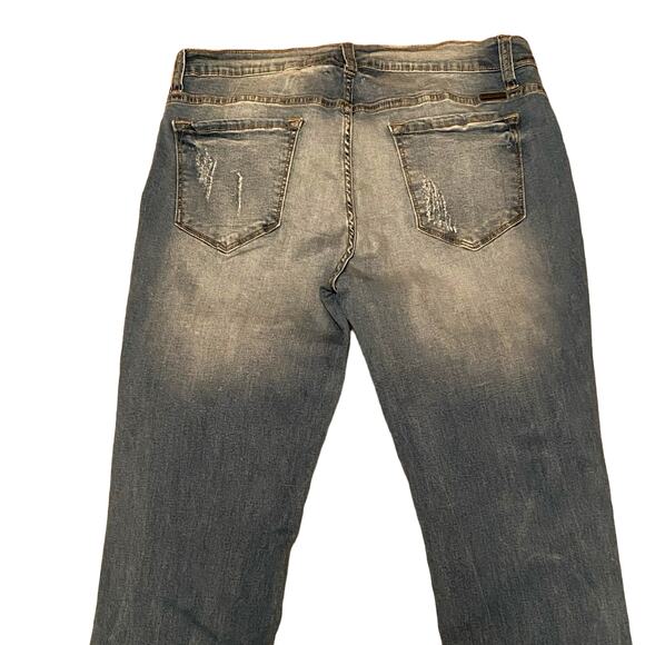 KanCan Faded Distressed Mid Rise Skinny‎ Light wash Denim Stretch Jeans 13/30 - Picture 6 of 10